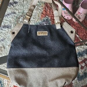 Kenneth Cole Black and Tan Tote Bag